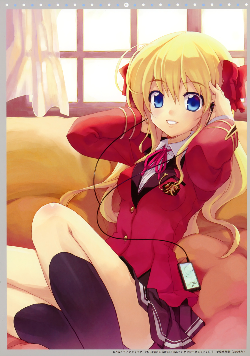 fortune_arterial headphones minamura_halki seifuku sendou_erika twinklesnows