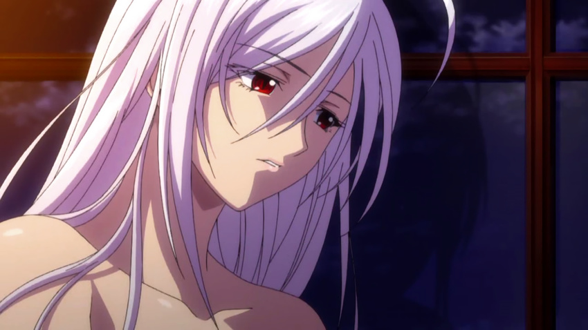 1280x720 akashiya_moka inner_moka long_hair red_eyes rosario+vampire silver_hair vampire wallpaper