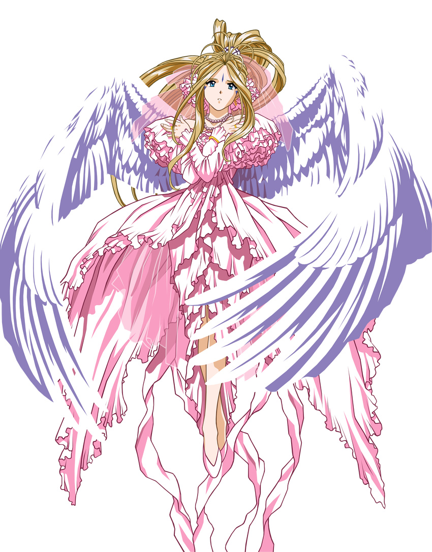 1girl aa_megami-sama absurdres ah_my_goddess belldandy crossed_arms dress extraction highres vector vector_trace wings