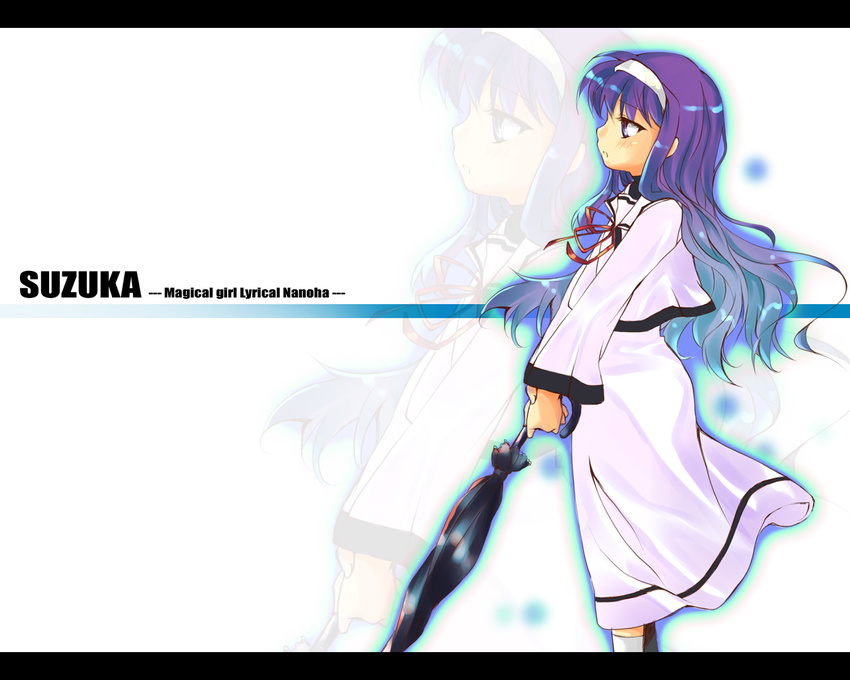 bangs lyrical_nanoha mahou_shoujo_lyrical_nanoha school_uniform seishou_elementary_school_uniform solo tsukimura_suzuka umbrella wallpaper yu_yu