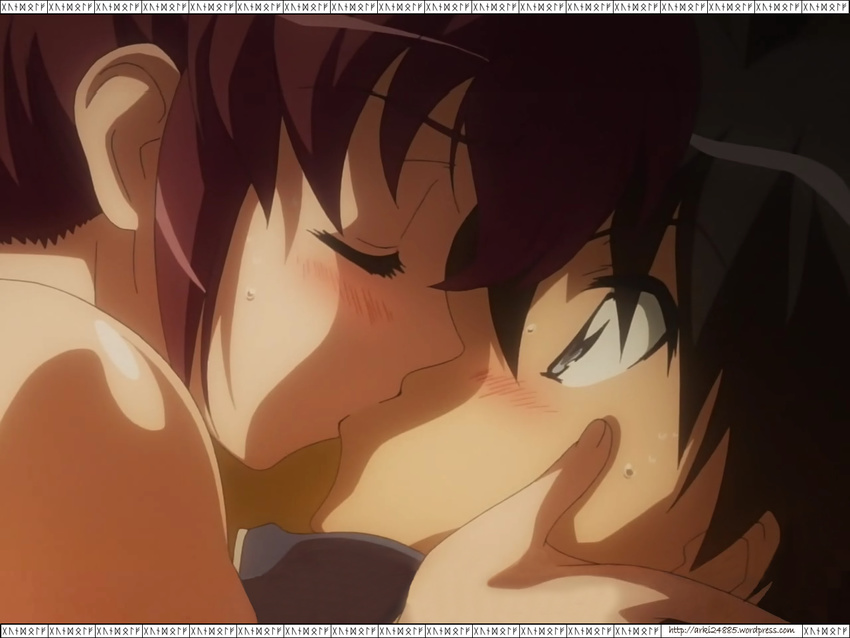 blush cap henrietta_de_tristain hiraga_saito kiss screencap wallpaper zero_no_tsukaima