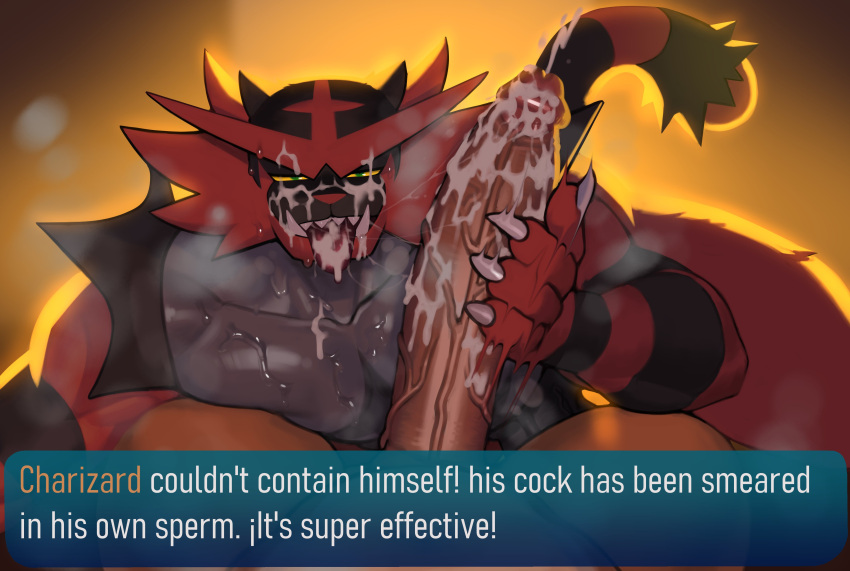 absurd_res anthro anthro_on_anthro barazoku bedroom_eyes big_penis bodily_fluids charizard chromamorph circumcised claws cum cum_drip cum_in_mouth cum_inside cum_on_chest cum_on_face cum_on_penis cum_on_self cumshot dialogue dialogue_box dripping duo ejaculation erection fellatio first_person_view generation_1_pokemon generation_7_pokemon genital_fluids genitals glans handjob handjob_while_sucking hands-free hi_res holding_penis huge_penis in_heat incineroar long_penis looking_at_viewer looking_pleasured male male/male manly muscular muscular_anthro muscular_male narrowed_eyes nintendo nude open_mouth oral oral_penetration orgasm orgasm_from_oral penetration penile penis pokemon pokemon_(species) pov_blowjob raised_tail saliva saliva_drip saliva_on_face saliva_on_tongue saliva_string seductive sex sharp_fangs sharp_teeth smoke sweat sweaty_chest tail teeth text thick_penis thick_thighs tongue tongue_out vein veiny_penis very_long_penis