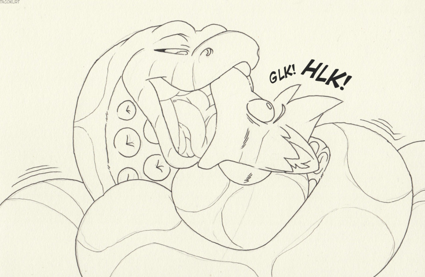 anthro coiling digital_media_(artwork) duo felpur feral french_kissing fur gagging hair hi_res kissing limbless male male/male mammal monochrome nude onomatopoeia open_mouth oral oral_penetration penetration procyonid raccoon reptile scalie serpentine shikan simple_background size_difference snake sound_effects suction_cup tacokurt tail text tongue tongue_out