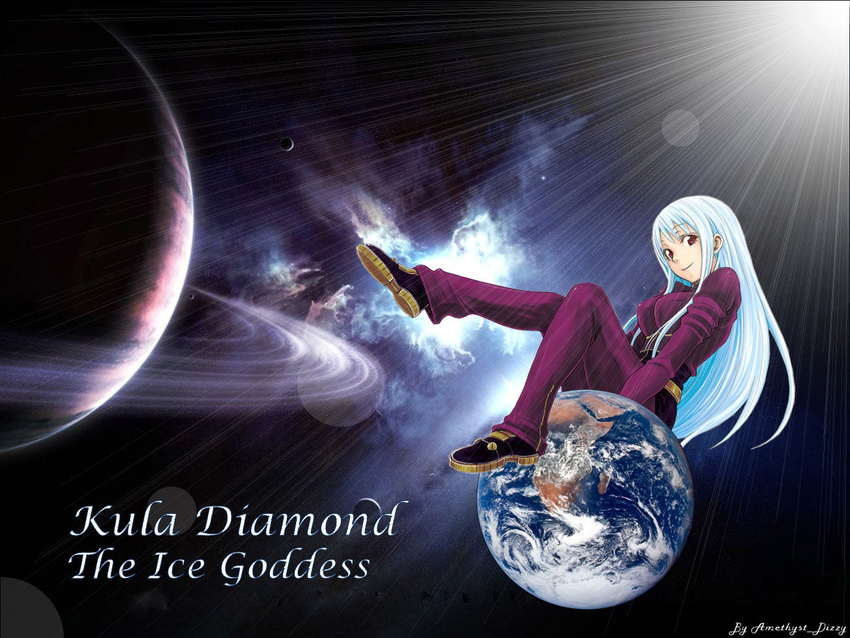 blue_hair earth giant giantess gloves kula_diamond long_hair non-web_source red_eyes solo the_king_of_fighters