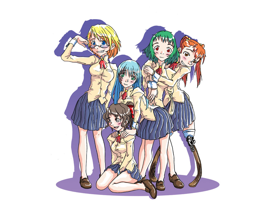 amputee bad_anatomy blind concept_art hakamichi_shizune ibarazaki_emi ikezawa_hanako katawa_shoujo multiple_girls prosthesis quality satou_lilly school_uniform tezuka_rin