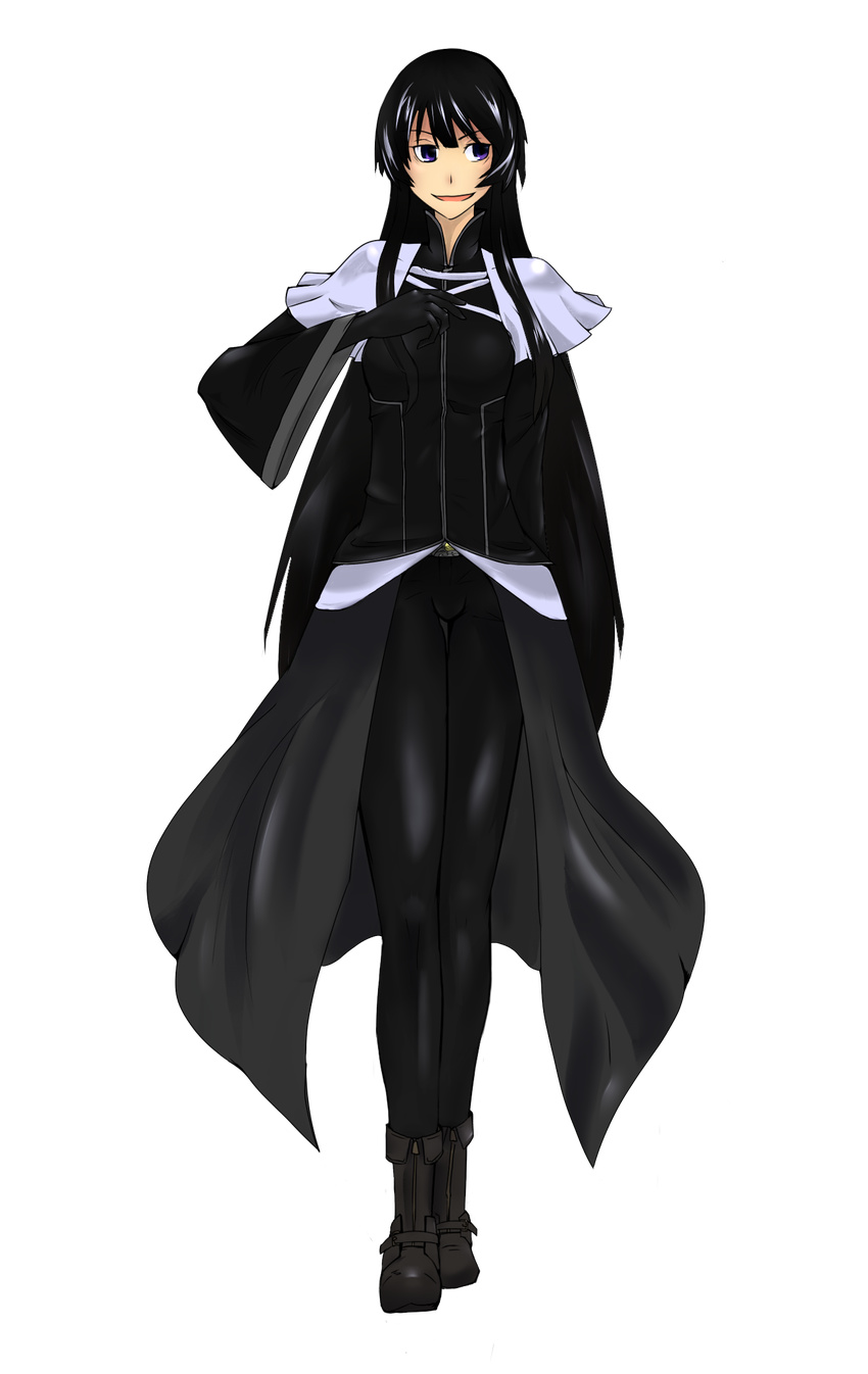 alternate_costume black_hair full_body ghost_in_the_shell ghost_in_the_shell_stand_alone_complex highres houraisan_kaguya long_hair pantyhose parody sagara1990 solo standing touhou transparent_background