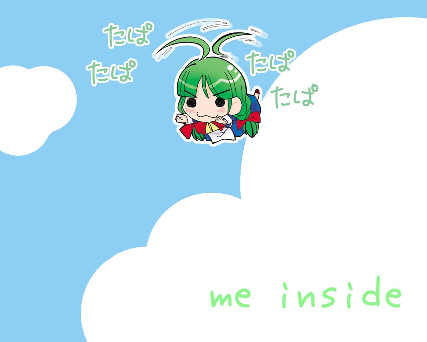 :3 ahoge artist_request chibi green_hair helicopter_hair me-tan os-tan solo