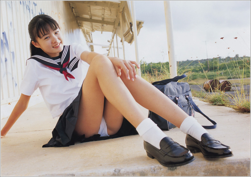 highres panties photo school_uniform shihono_ryo solo underwear