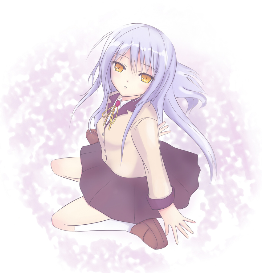 angel_beats! bad_id bad_pixiv_id highres kirifrog long_hair looking_up seiza sitting skirt solo tenshi_(angel_beats!) yellow_eyes