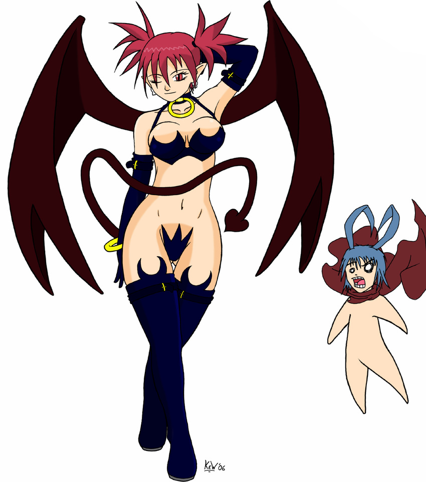 1girl artist_request breasts cosplay disgaea etna highres laharl makai_senki_disgaea medium_breasts older succubus_(disgaea) succubus_(disgaea)_(cosplay) thighhighs