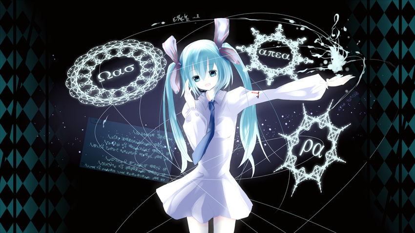 blue_eyes blue_hair hatsune_miku ribbons tie twintails vocaloid