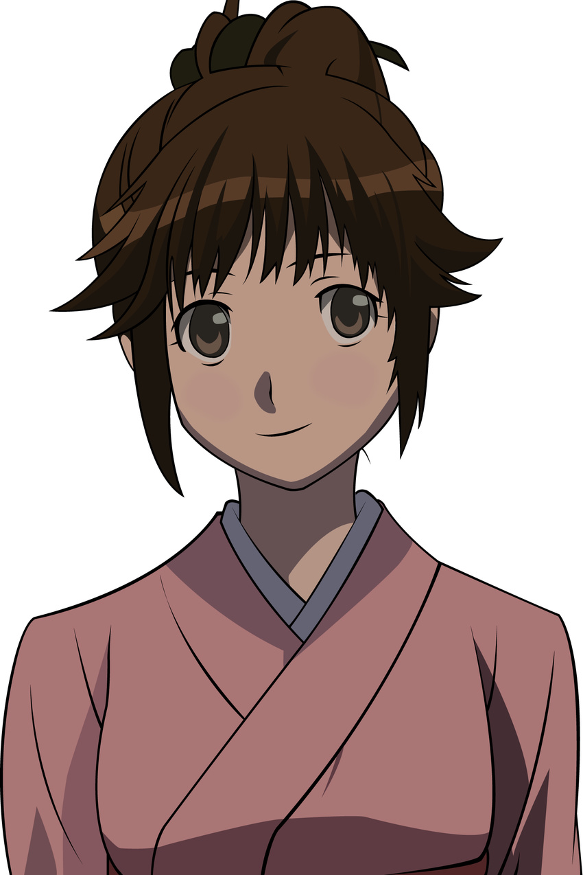 amagami brown_eyes brown_hair chanceandluck face highres sakurai_rihoko smile solo transparent_background vector_trace