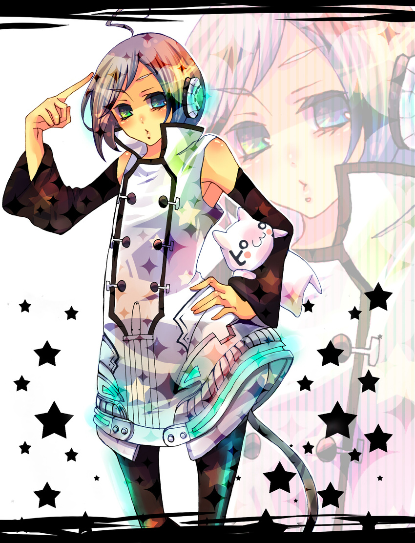 cat cute headphones highres male stars utatane_piko vocaloid ãƒ”ã‚³