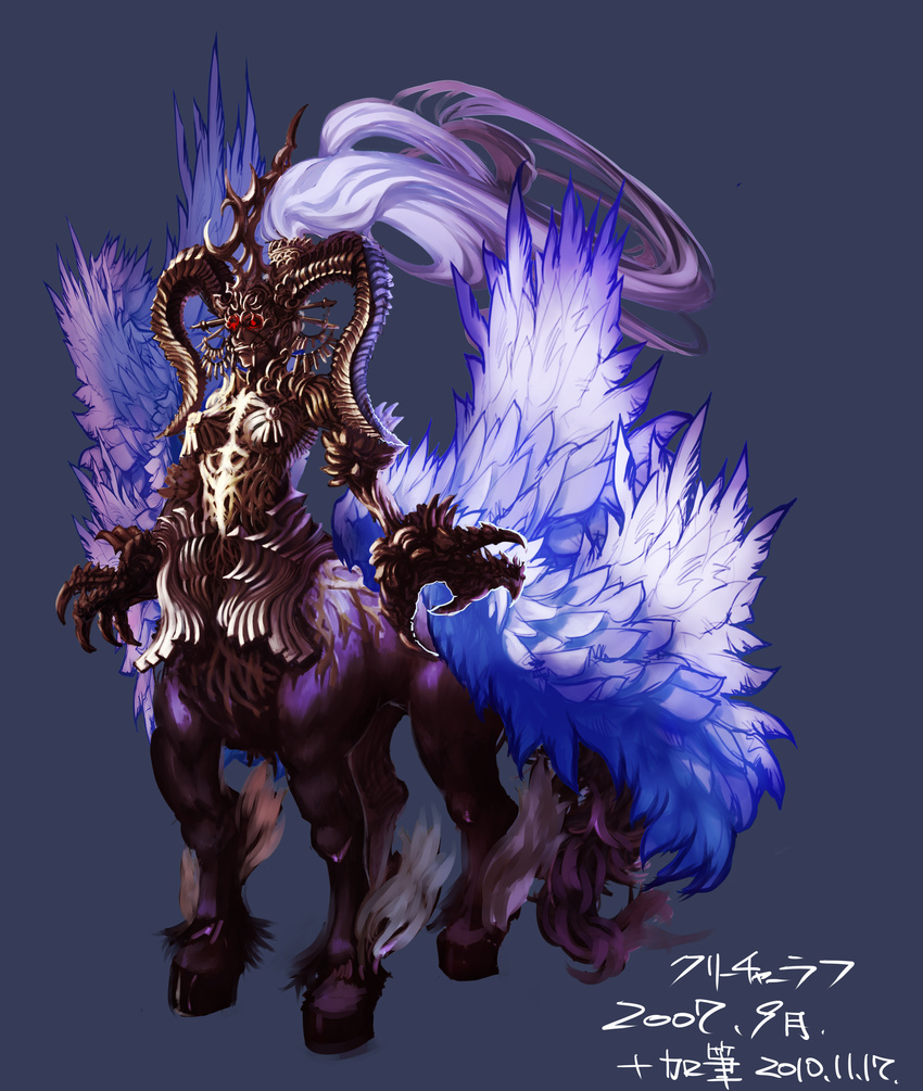 claws feathers highres horns kansou_samehada monster no_humans original