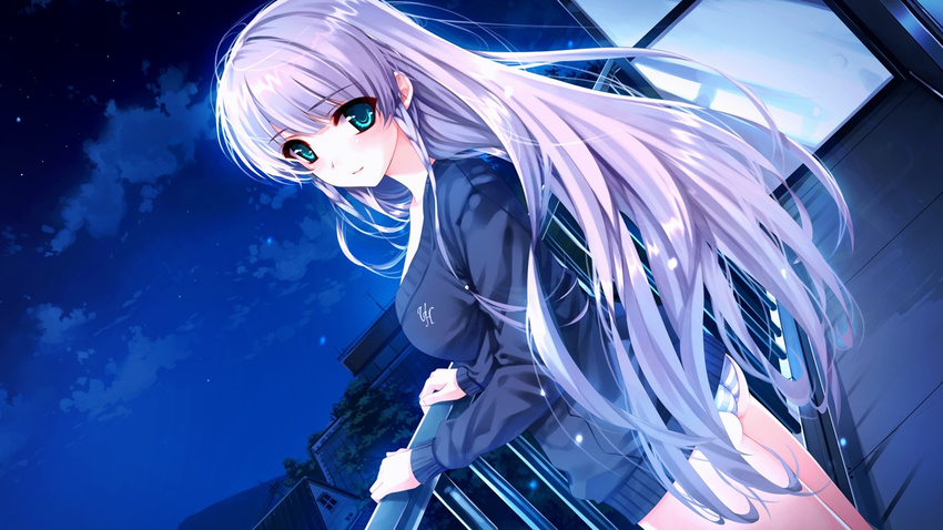 ass furukawa_yui game_cg kuroya_shinobu night panties sky stars underwear ushinawareta_mirai_wo_motomete