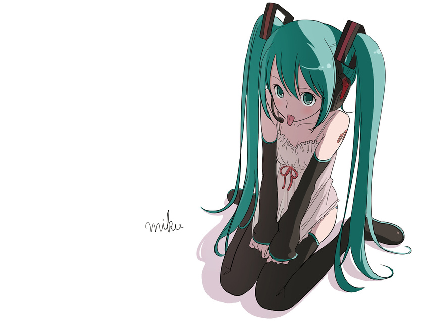 aqua_eyes aqua_hair hatsune_miku headphones twintails vocaloid white