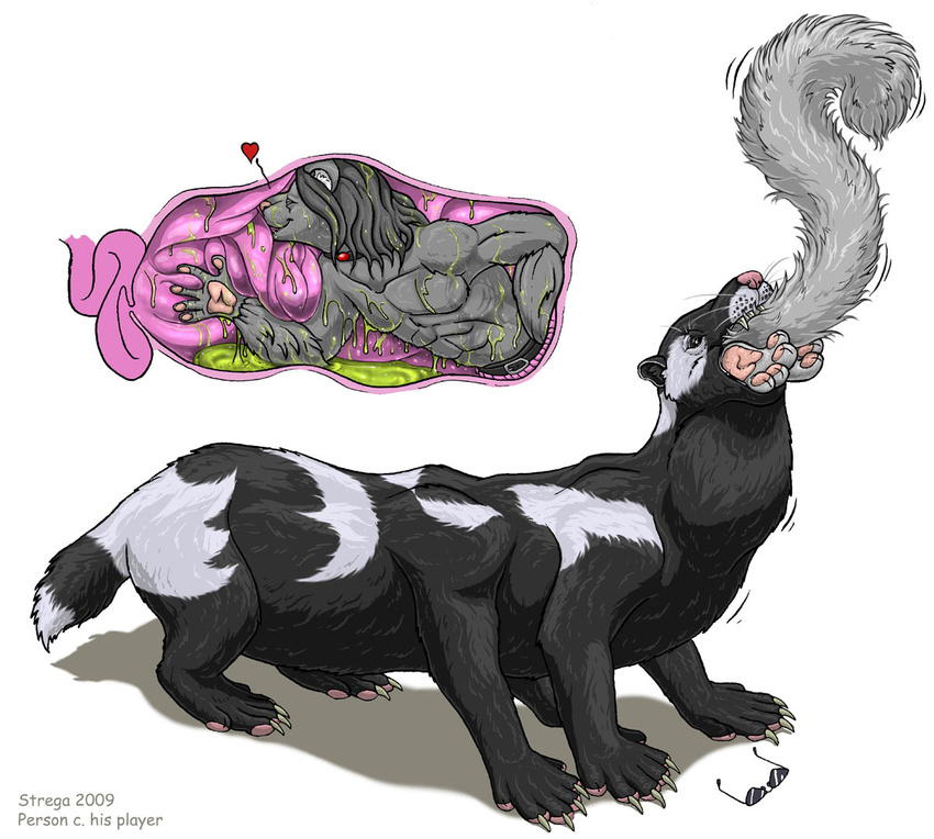 &hearts; acid alien cat digestion feline feral glasses internal mr_person skunk stomach strega strega_(character) taur vore