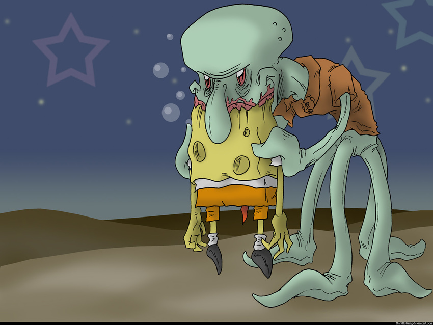 and_nothing_of_value_was_lost epic nightmare_fuel scary spengbab spongebob_squarepants spongebob_squarepants_(character) squidward_tentacles unknown_artist what
