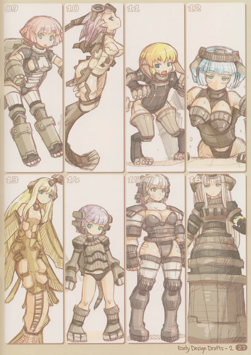 argus armor basaran breasts celosia cenobia colossus concept_art dirge giantess goggles goggles_on_head hard_translated highres horns large_breasts malus mermaid monster_girl multiple_girls palagia panties personification phalanx_(shadow_of_the_colossus) shadow_of_the_colossus shigatake split_tail thighhighs translated underwear