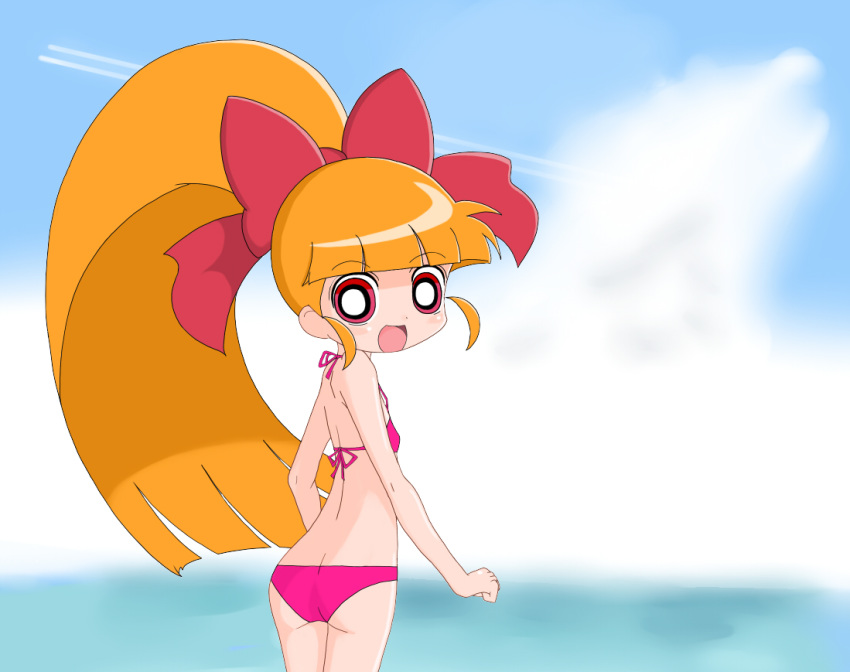 1girl akazutsumi_momoko cckk hyper_blossom orange_hair powerpuff_girls_z red_eye swimsuit