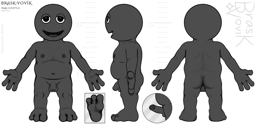 adult black black_body brask_vovik butt chubby dark erection flaccid hindpaw ket_ralus limp mage male model_sheet nerond nipples nude overweight paws penis plain_background round short uncut white_background