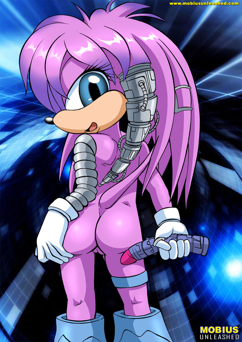 butt dildo echidna female julie-su looking_at_viewer mobian mobius_unleashed nude pussy sega sex_toy solo sonic_(series) tail
