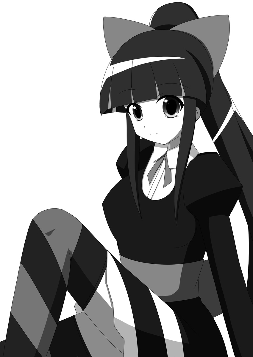 absurdres dress goth gothic highres monochrome panty_&amp;_stocking_with_garterbelt stocking_(character) stocking_(psg)
