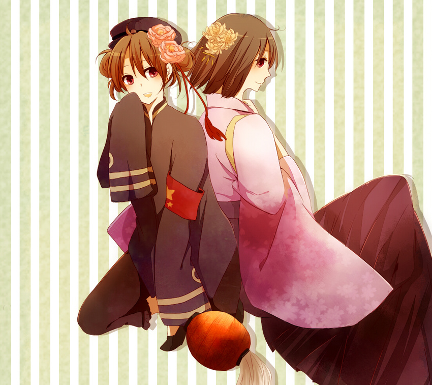 2girls artist_request axis_powers_hetalia china_(hetalia) genderswap japan_(hetalia) multiple_girls