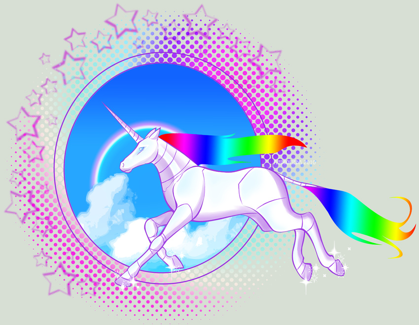 adult-swim equine feral hair hooves horns horse rainbow robot robot_unicorn_attack solo tail unicorn