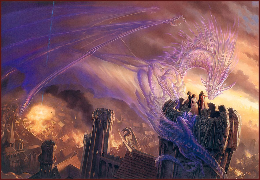 dragon explosion human medieval mushroom_cloud scalie todd_lockwood tower transparent