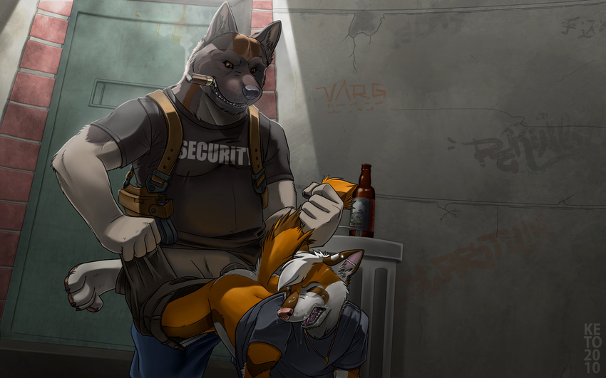 african_wild_dog akita anal anal_penetration beer canine cigar crying dog doggy_position ear_piercing eyes_closed eyes_open forced fox gay gun industrial_piercing keto male open_mouth penetration penis piercing raised_tail rape security sheath tail tears teeth weapon