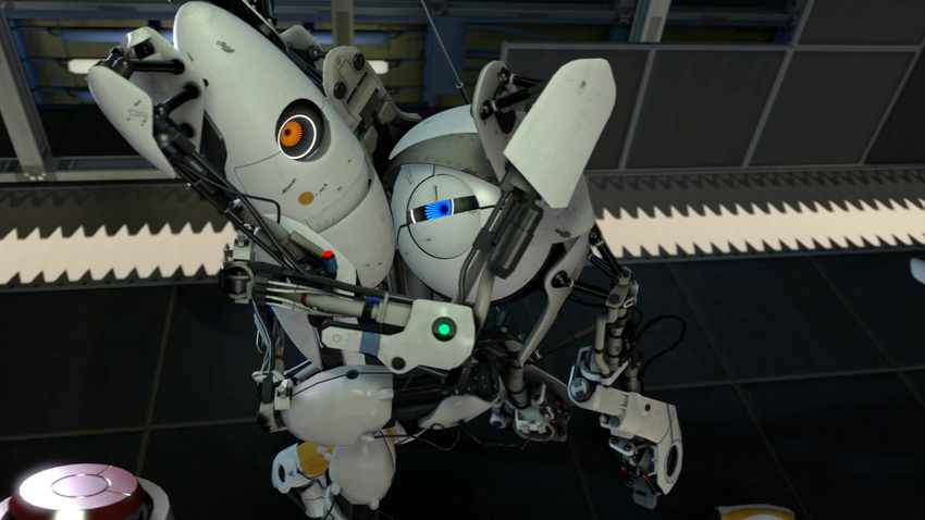 2011 android aperture_science aperture_science_labs atlas hug machine mechanical p-body personality_core portal_(game) portal_(series) portal_2 portal_gun robot super_colliding_super_button turret turret_(portal) turret_gun unknown_artist valve wallpaper widescreen