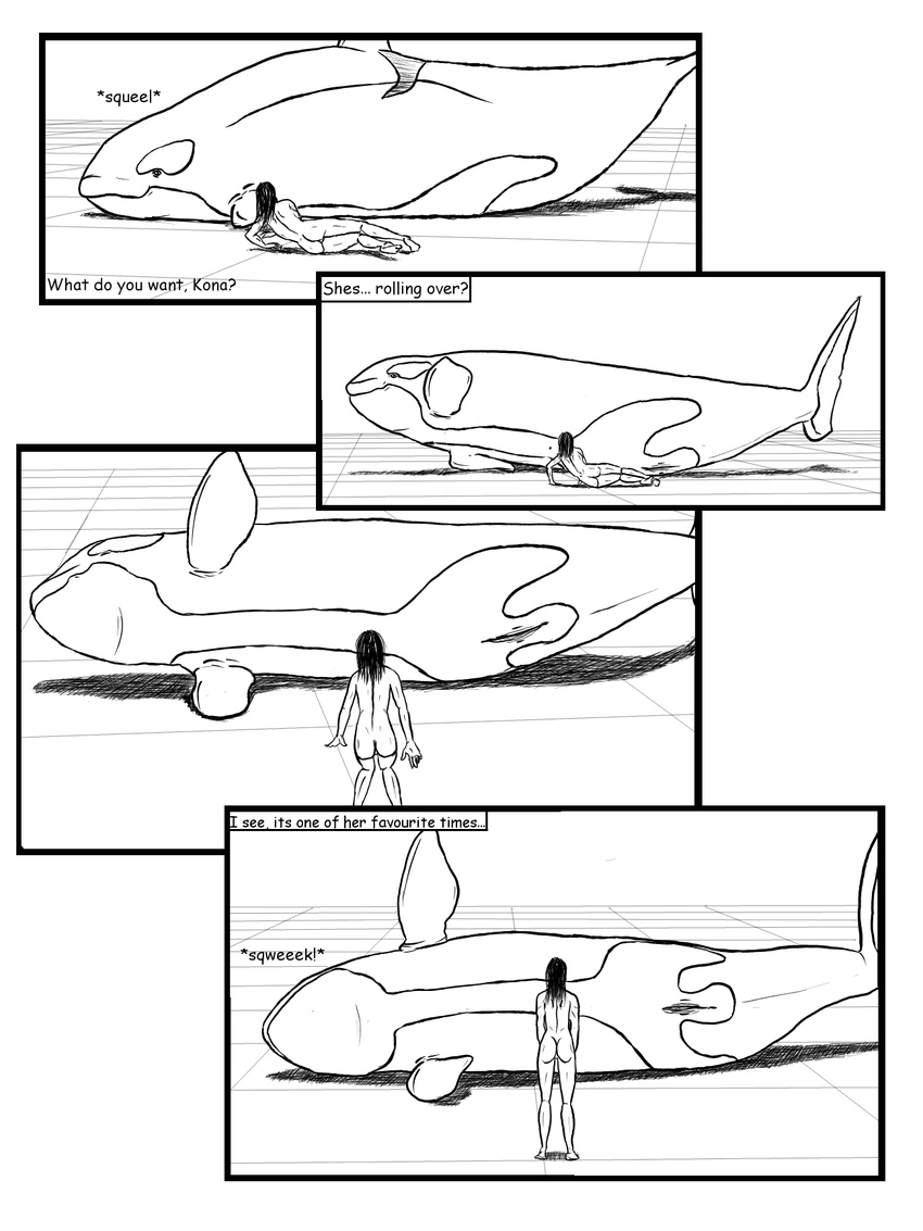 animal cetacean comic dolorcin female feral gone_swimming_ii human interspecies lesbian marine orca size_difference unbirthing zoo