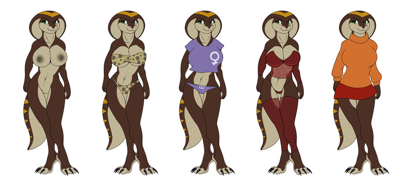 big_breasts bikini breasts cobra corset dress-up female lingerie nude panties scalie scooby-doo_(series) shandi skimpy skirt snake solo spotty_the_cheetah stockings sweater underwear