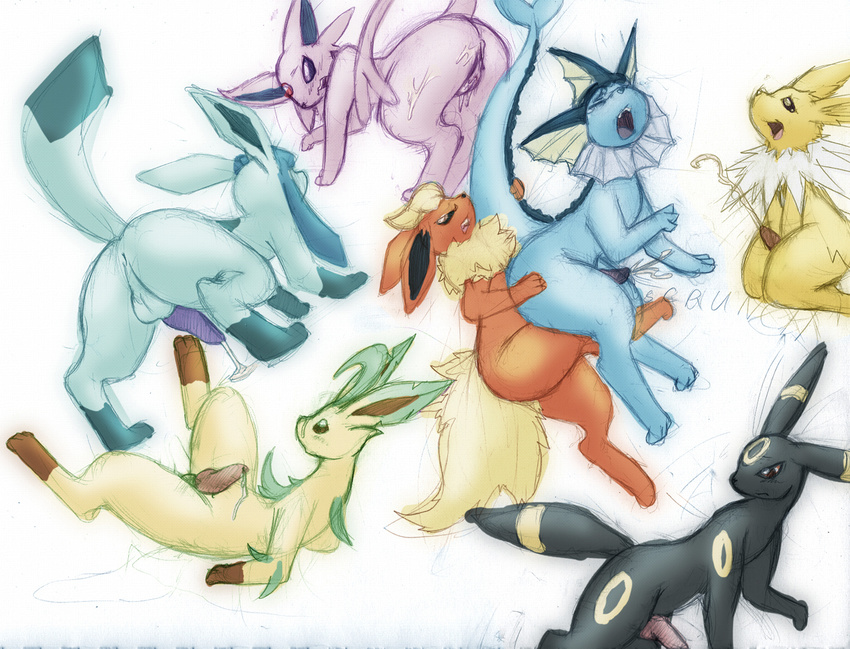 anal anus balls cum eeveelutions erection espeon fellarts female flareon gay glaceon leafeon male messy penis pok&eacute;mon sex teon umbreon vaporeon