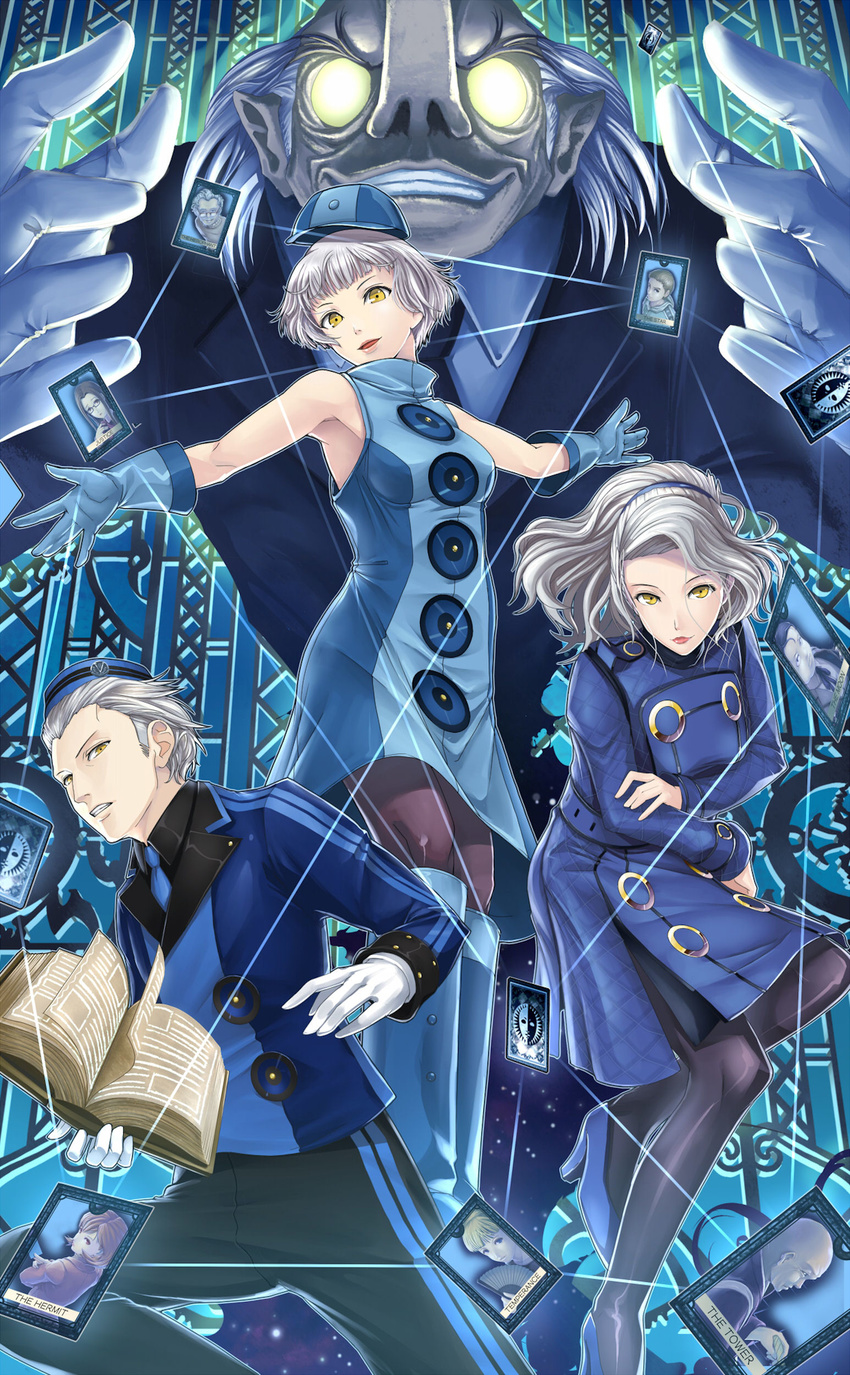 2boys 2girls absurdres atlus bald elizabeth elizabeth_(persona) highres igor long_nose margaret multiple_boys multiple_girls old_man persona persona_3 persona_4 teodor theodore