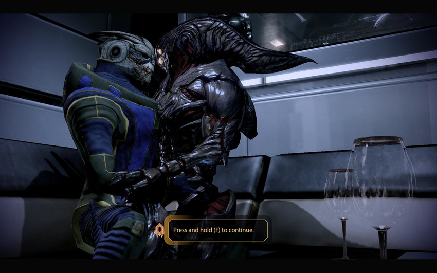 garrus_vakarian harbinger hold_f_to_continue mass_effect_2 turian what