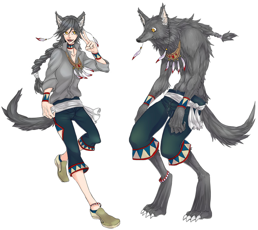 anthro canine dual_persona hi_res kemono male mammal plain_background transform transformation unknown_artist white_background wolf