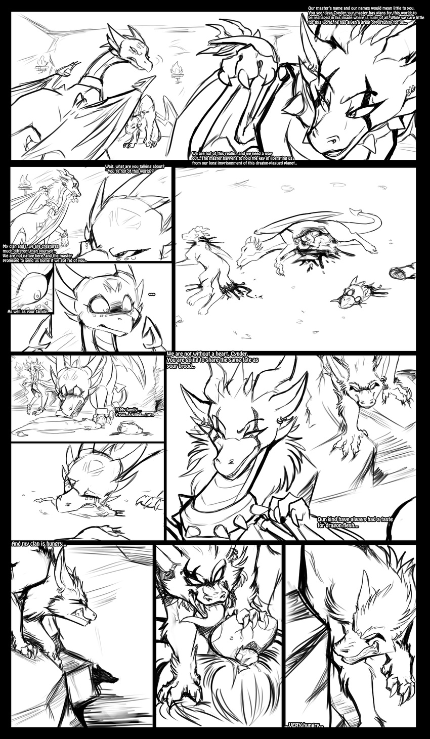 comic cynder death dragon english_text hi_res kayla-na mel_the_hybrid monochrome spyro spyro_the_dragon text video_games