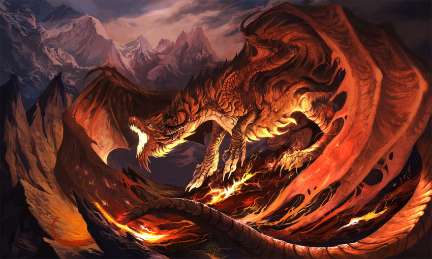 alectorfencer amazing dragon epic feral fire horn horns mountain outside scalie solo wings