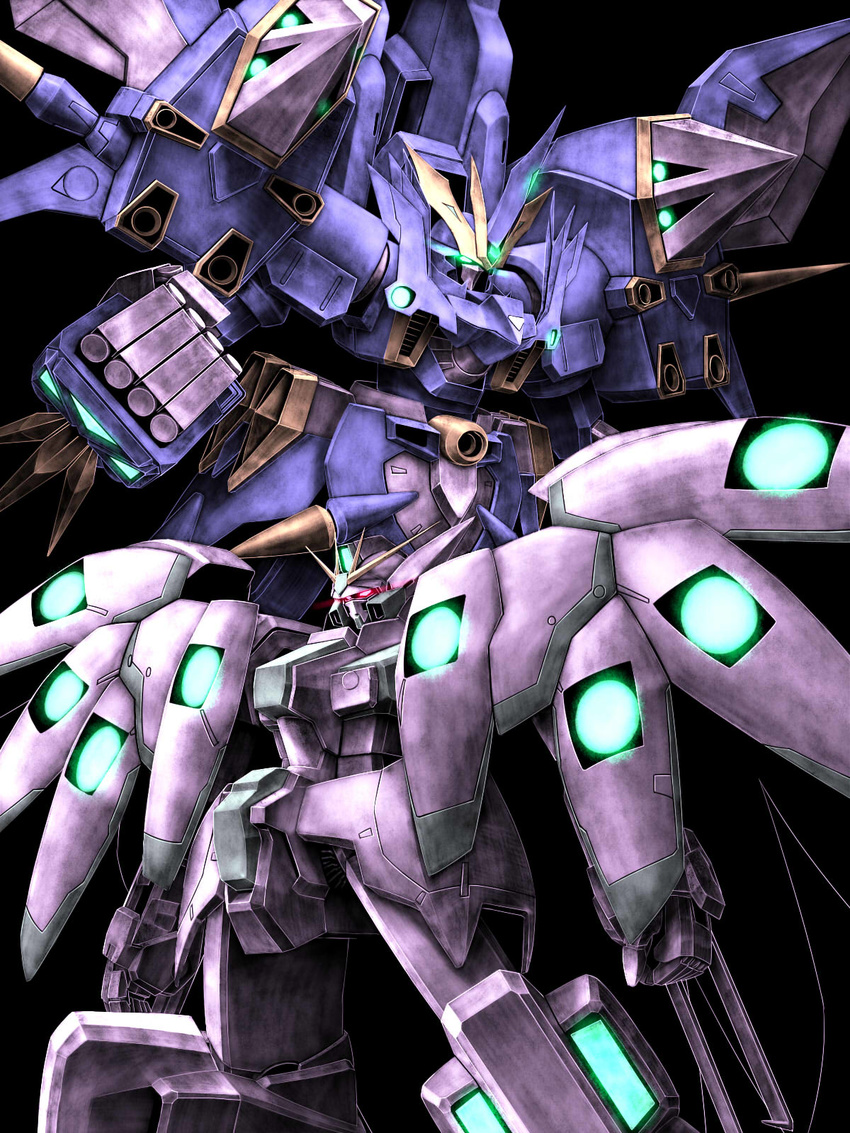 clenched_hand duraxyll eulid glowing glowing_eyes highres mecha no_humans simple_background super_robot_wars super_robot_wars_the_lord_of_elemental tro weapon