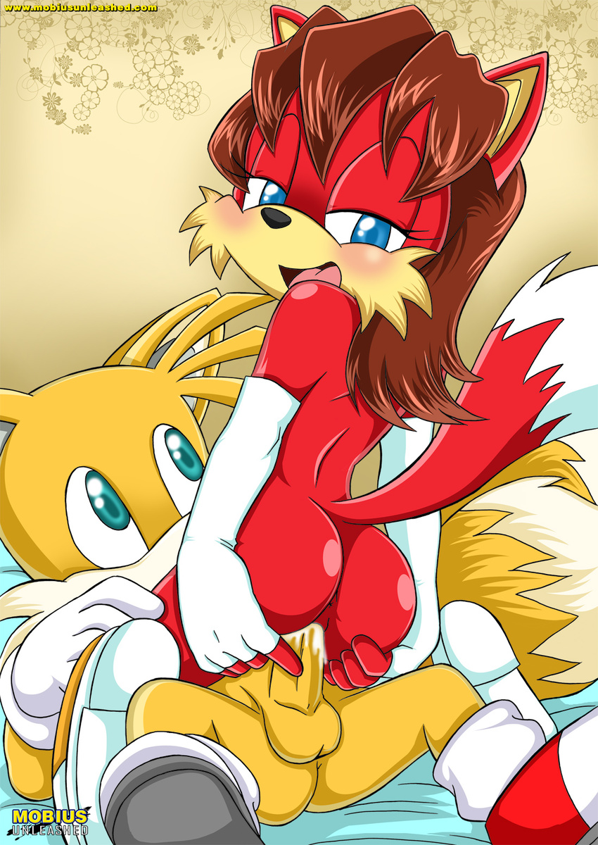 balls bbmbbf butt canine cum cum_inside female fiona_fox fox kitsune male miles_prower mobian mobius_unleashed multiple_tails penis sonic_(series) tail