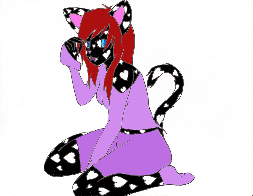 &hearts; absurd_res bad fangs female fursona hi_res horribly_colored leg_warmer ms_paint pink red solo