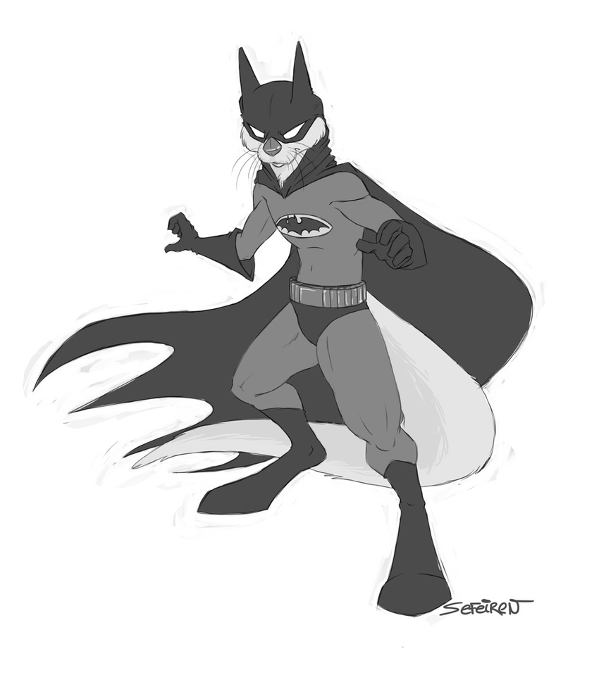batman cape cowl gloves male mask otter otterface outfit sefeiren sketch solo spandex tail the_goddamn_otterman utility_belt whiskers