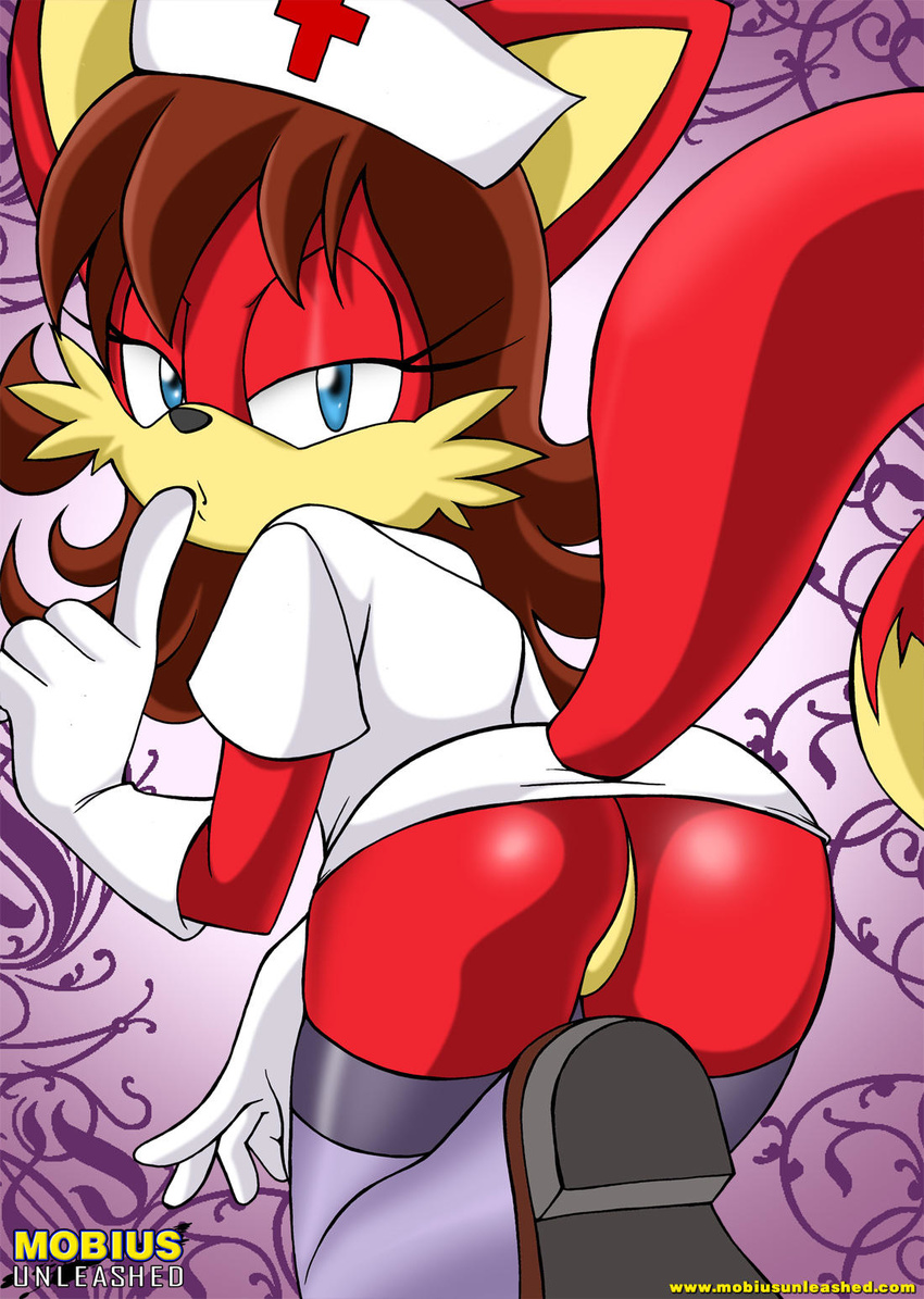 bbmbbf butt canine female fiona_fox fox mobius_unleashed nurse palcomix solo sonic_(series) tail