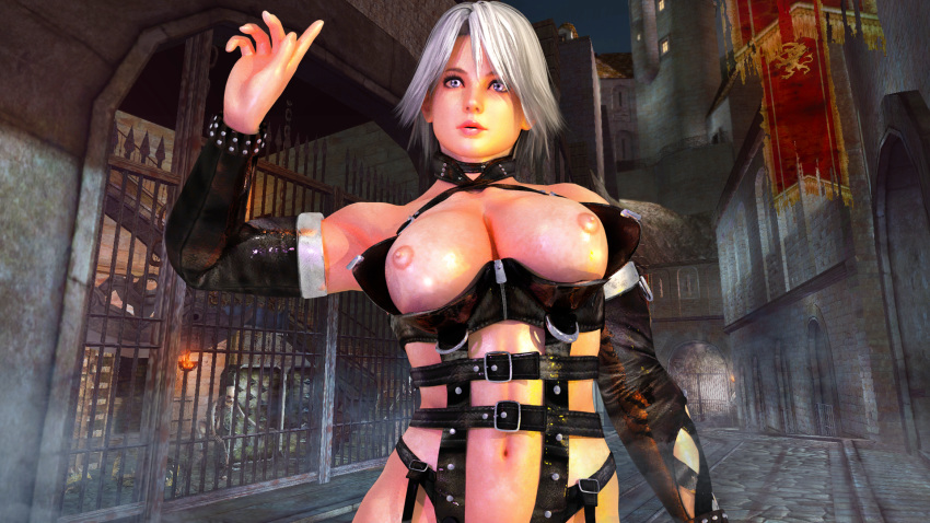 1girl 3d a_reyko breasts christie_(doa) dead_or_alive nipples