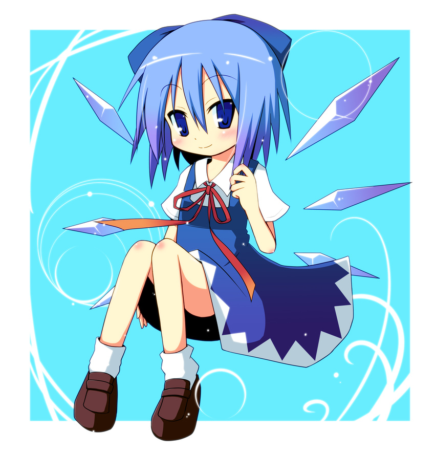 absurdres bad_id bad_pixiv_id blue_eyes blue_hair cirno highres hinata_ichi short_hair solo touhou wings