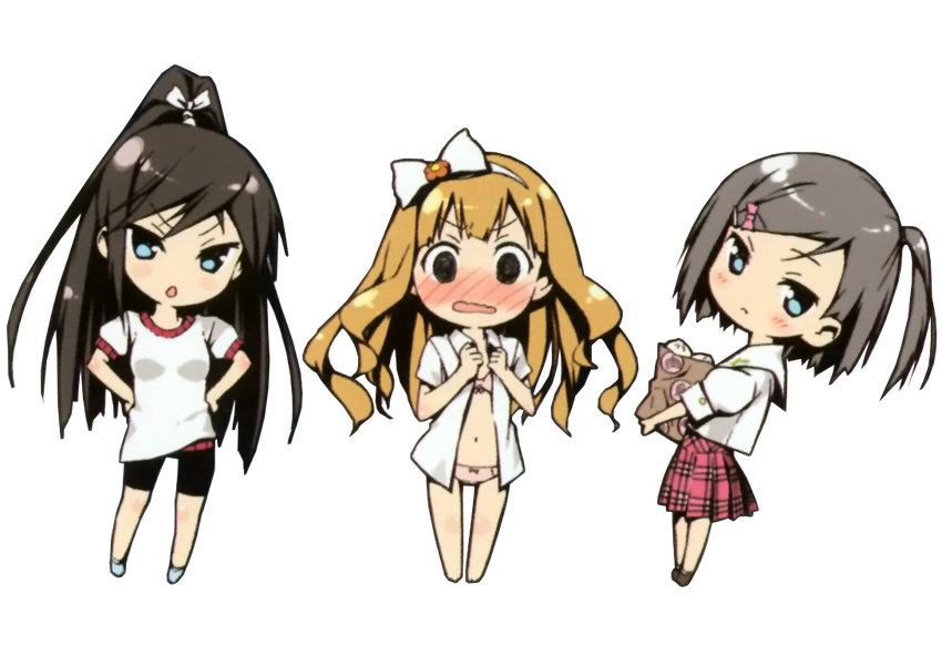 azuki_azusa chibi hentai_ouji_to_warawanai_neko. kantoku multiple_girls transparent_background tsutsukakushi_tsukiko tsutsukakushi_tsukushi