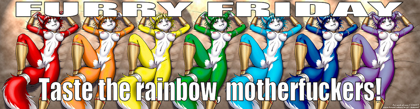 blue breasts canine dark_blue dr_comet female fox friday frontal_view green krystal orange rainbow recolor recolour red star_fox video_games violet yellow