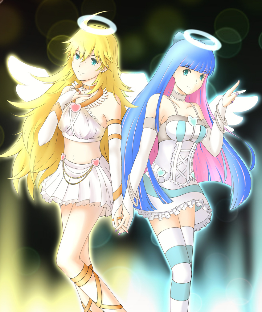 absurdres angel halo highres panty_&amp;_stocking_with_garterbelt panty_(character) panty_(psg) stocking_(character) stocking_(psg) wings